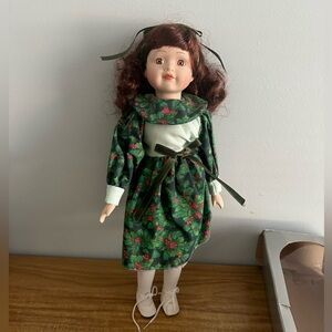 VTG 90s LIMITED COLLECTION GENUINE PORCELAIN DOLL BRUNETTE